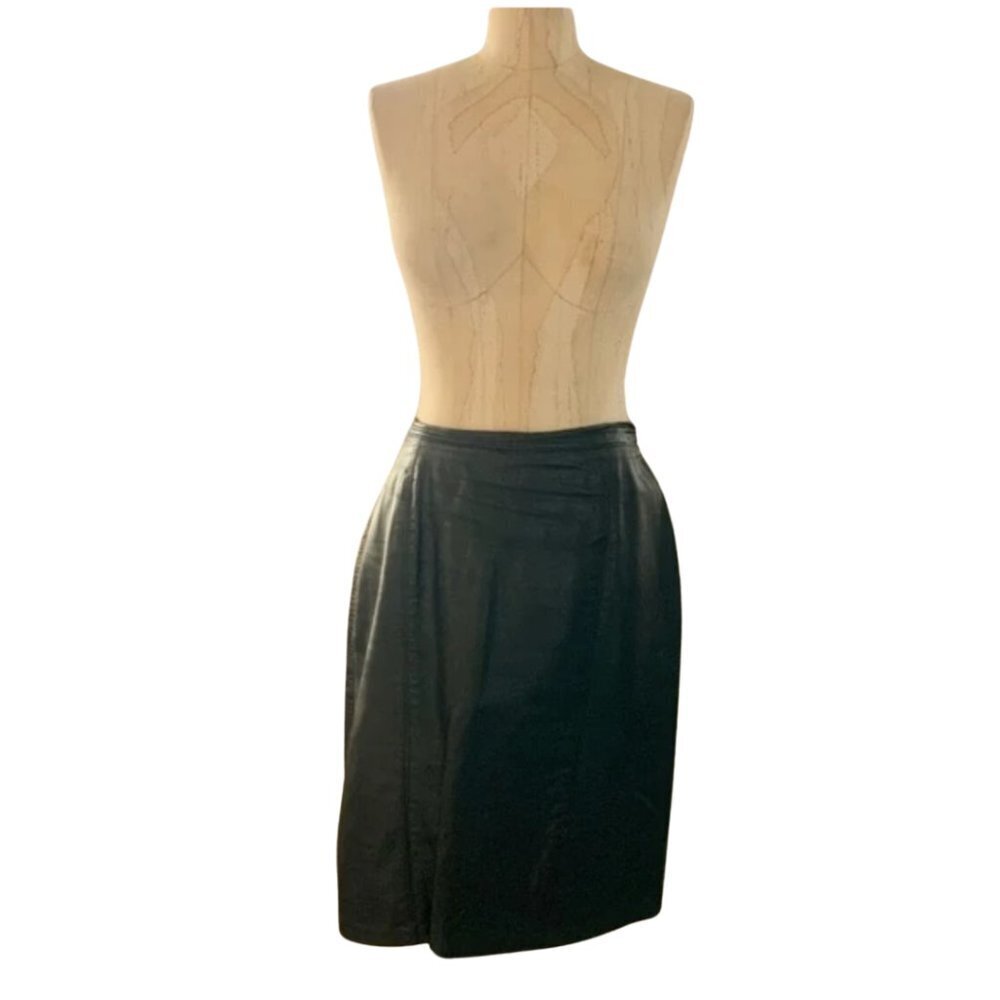 Phoenix Womens Black Leather Mini Skirt Vintage Size 9/10